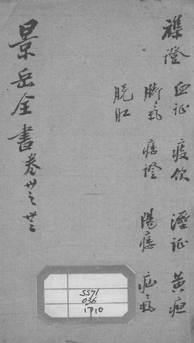 景岳全书  卷30-33 封面