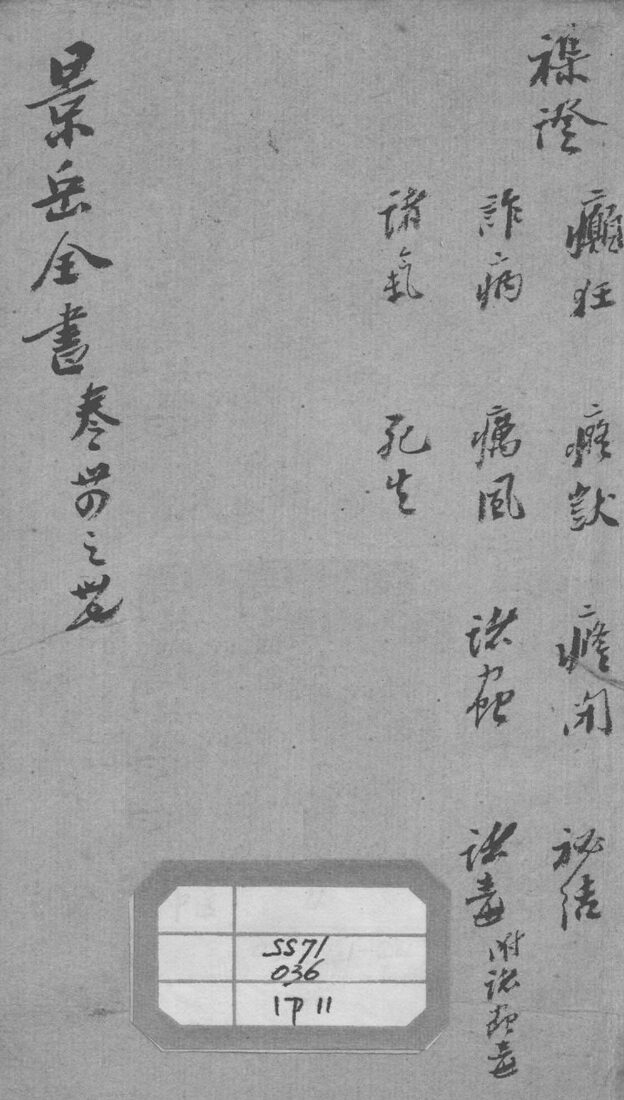 景岳全书  卷34-37 封面