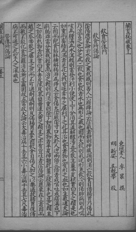 东垣十书  兰秘藏  卷上中 封面