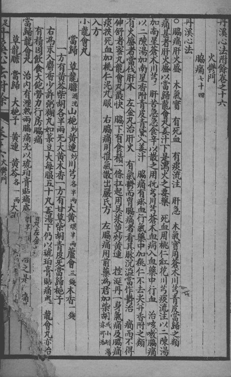 丹溪心法附余二十四卷  卷16-17 封面