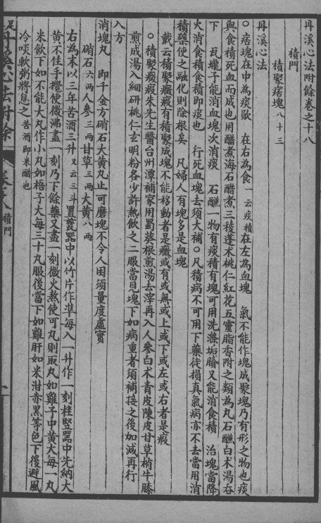 丹溪心法附余二十四卷  卷十八至卷十九 封面