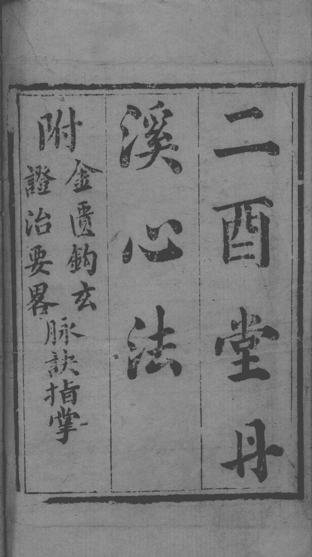 丹溪心法附余 封面