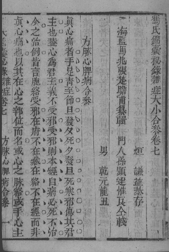 冯氏锦囊秘录八种  杂病大小合参  卷7 封面