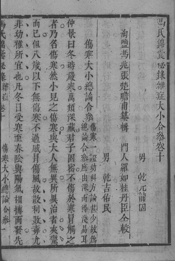 冯氏锦囊秘录八种  杂病大小合参  卷10 封面