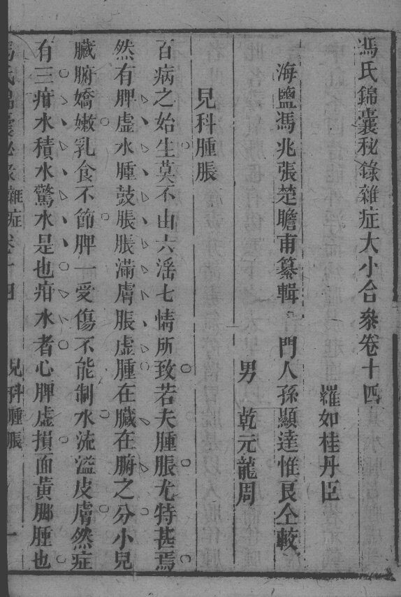 冯氏锦囊秘录八种  杂病大小合参  卷14 封面
