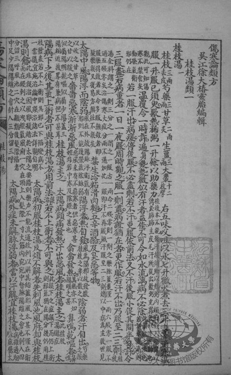 徐氏医书十三种  伤寒论类方  六经脉证 封面