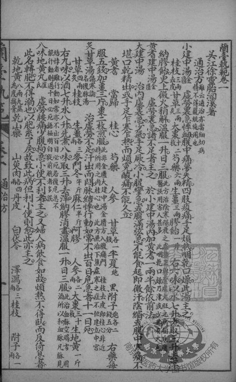 徐氏医书十三种  兰台轨范  卷1 封面