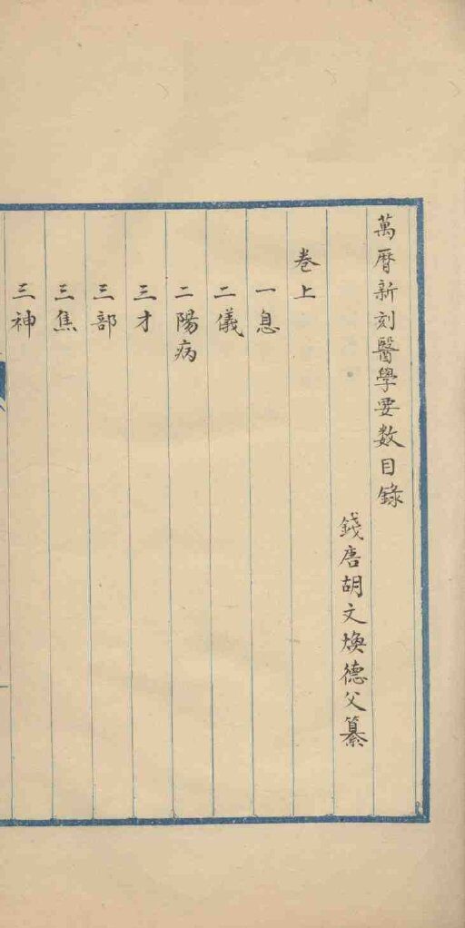 万历新刻医学要数 封面