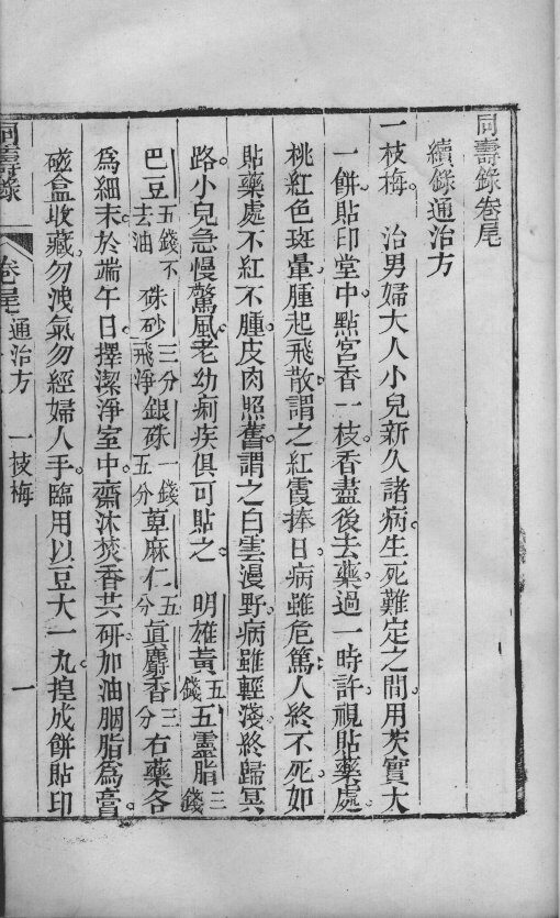 同寿录  卷尾 封面