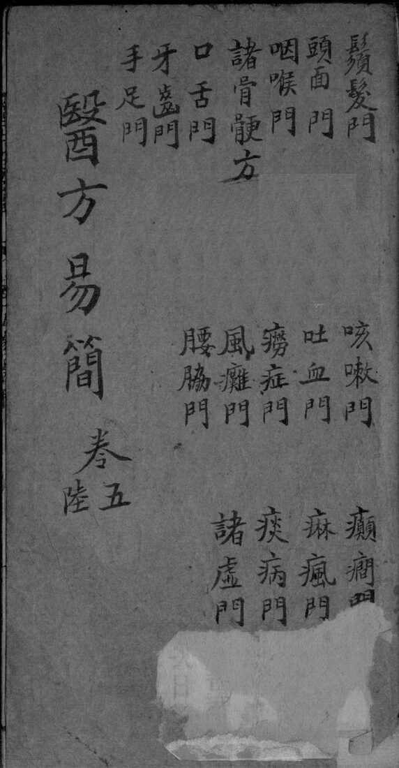 增订医方易简  卷5-6 封面