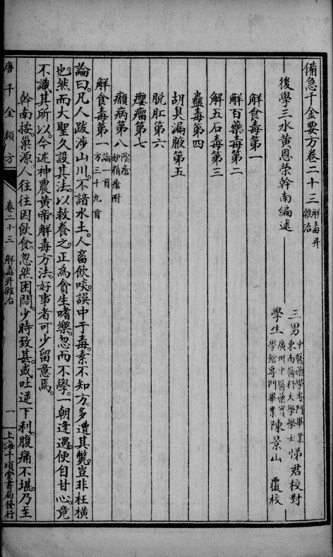 唐千金类方  卷23 封面