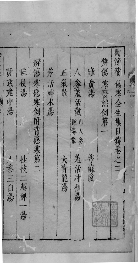陶节巷伤寒全生集  卷2 封面