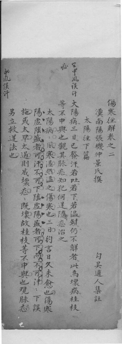 伤寒注解  卷2 封面