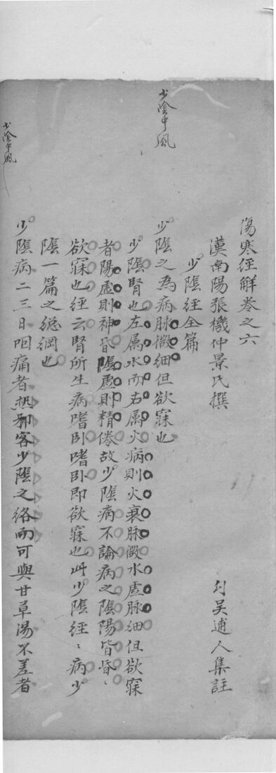 伤寒注解  卷6 封面