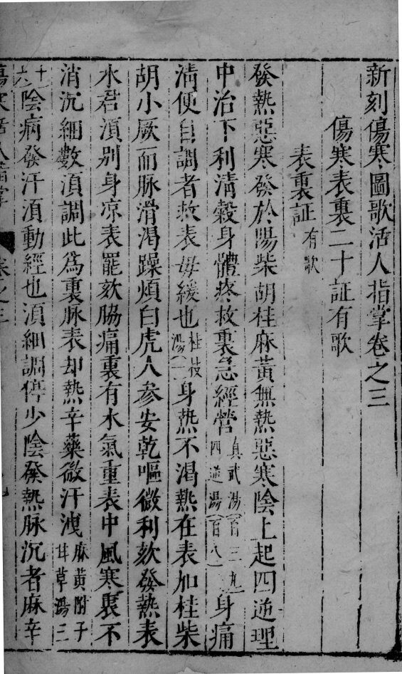 伤寒图歌活人指掌  卷3 封面