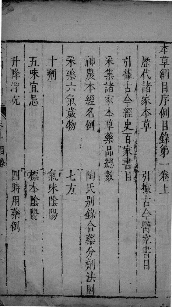 本草纲目  卷1  上 封面