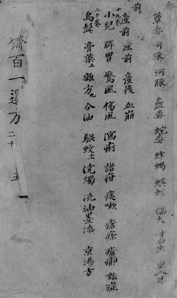 世斋百一选方之卷17-20 封面