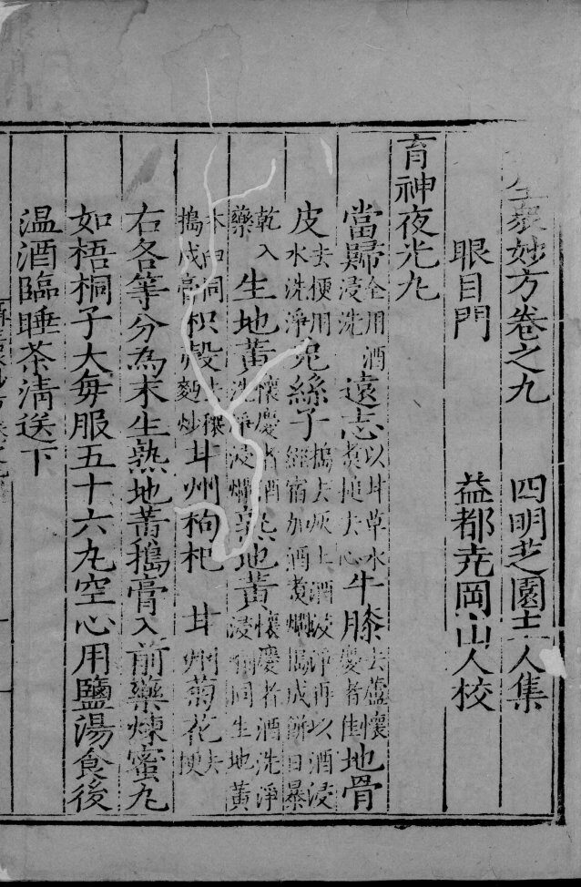 摄生众妙方  卷9-11 封面
