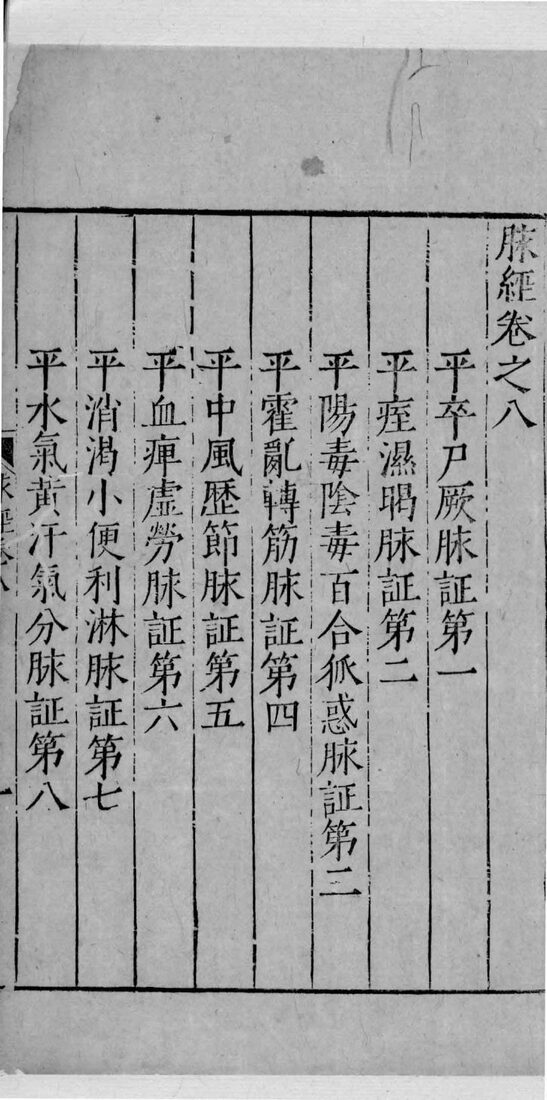 脉经  卷8 封面
