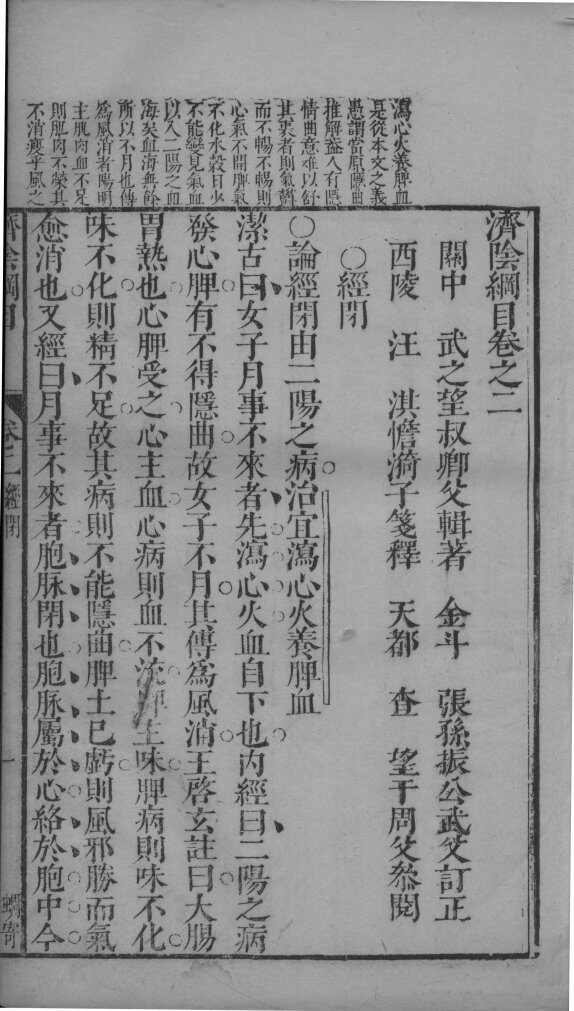 济阴纲目  卷2 封面