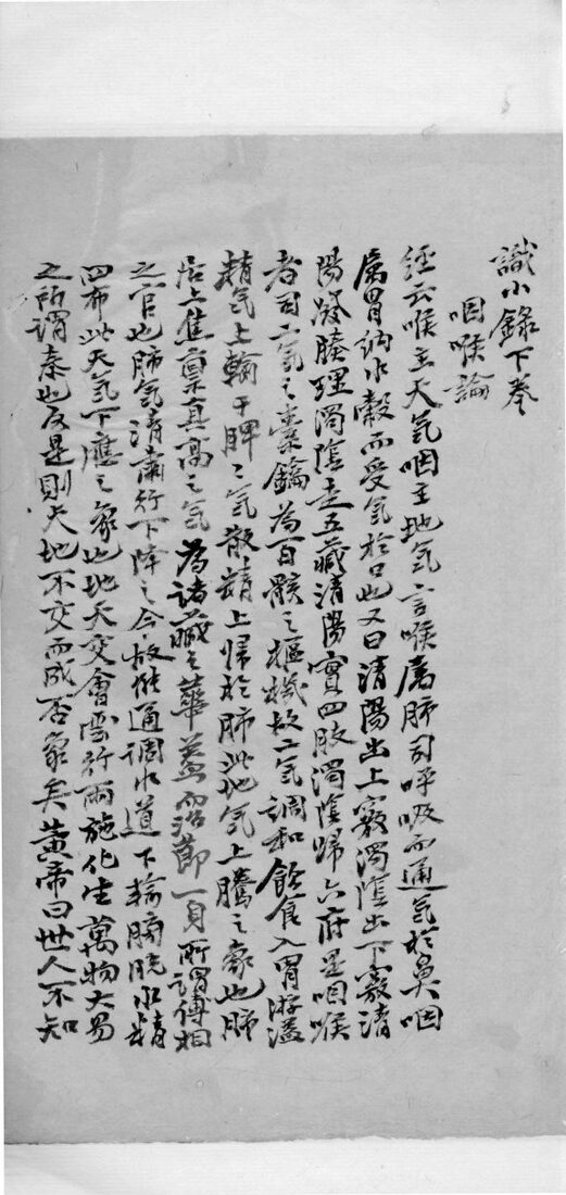 医学识小录  下 封面