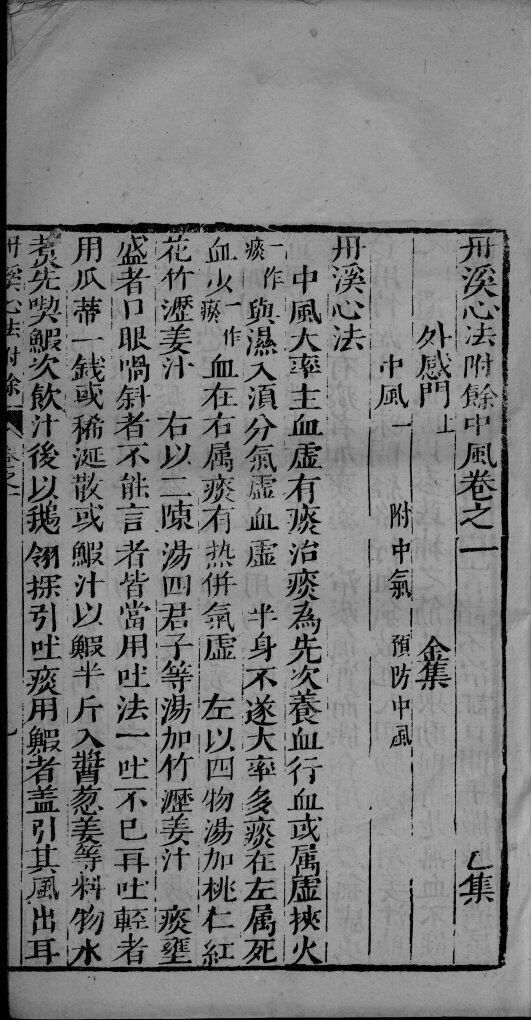 丹溪心法附余  卷1 封面