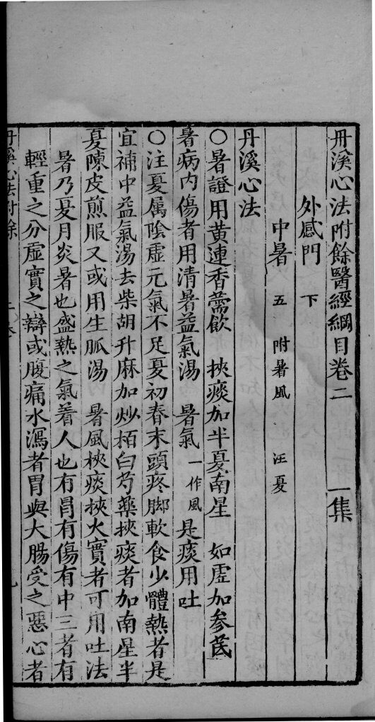 丹溪心法附余  卷2 封面