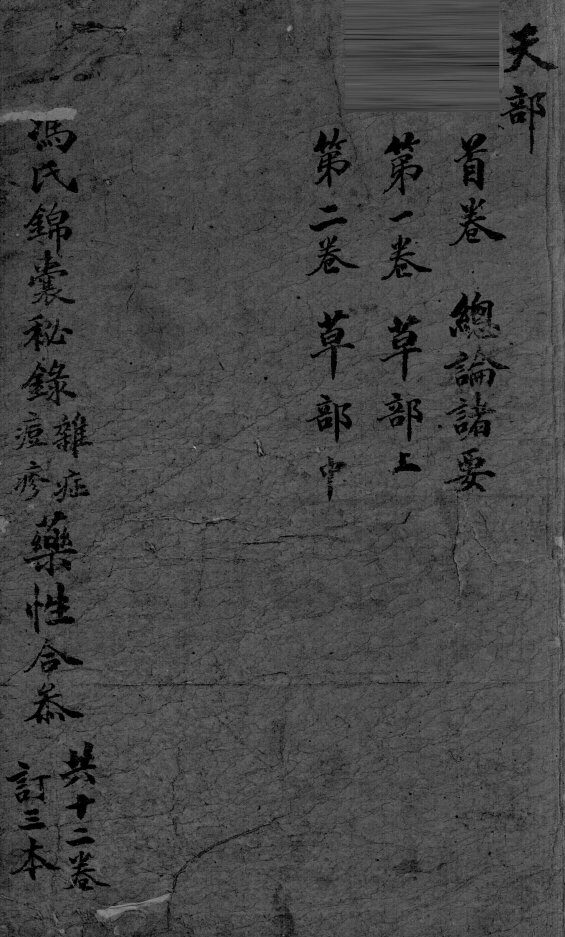 冯氏锦囊秘录  卷首-2 封面