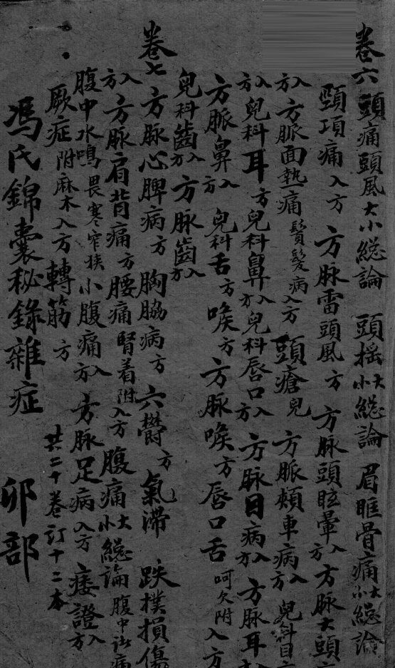 冯氏锦囊秘录  卷6-7 封面