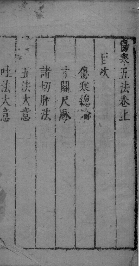 伤寒五法  卷上 封面