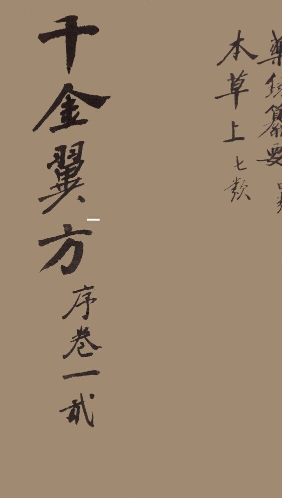 千金翼方  序  卷一、二 封面