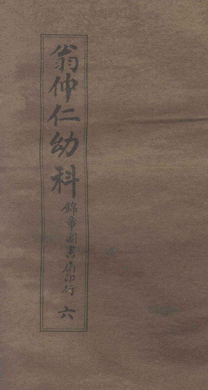 翁仲仁幼科  6  痘疹金镜录  上 封面