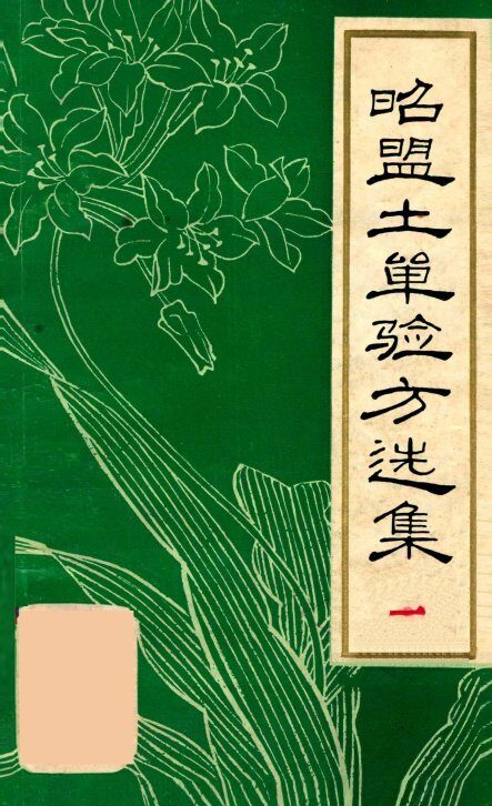 昭盟土单验方选集  1 封面