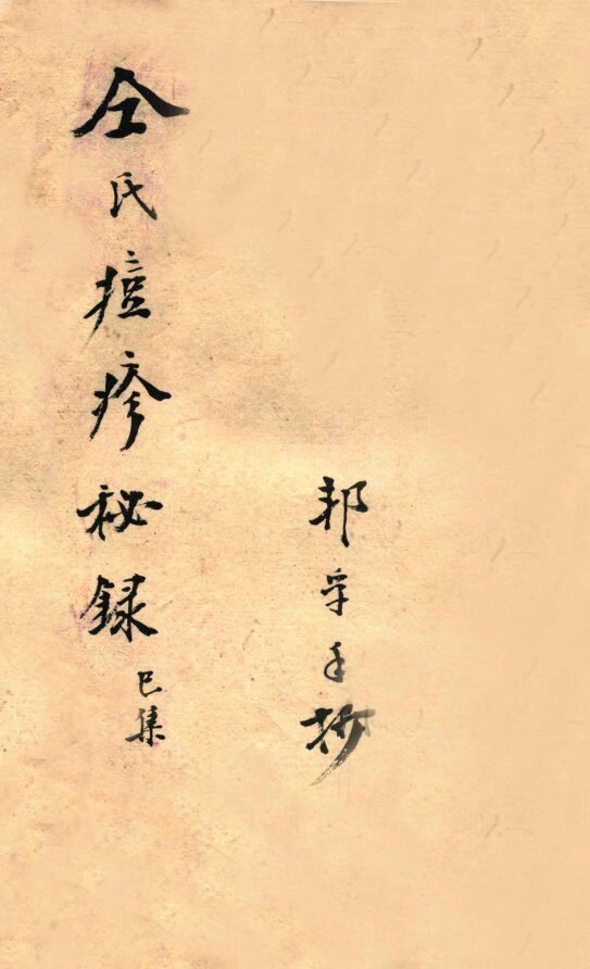 仝氏家藏痘疹秘录  己集 封面