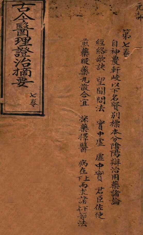 古今医理证治摘要  卷7 封面
