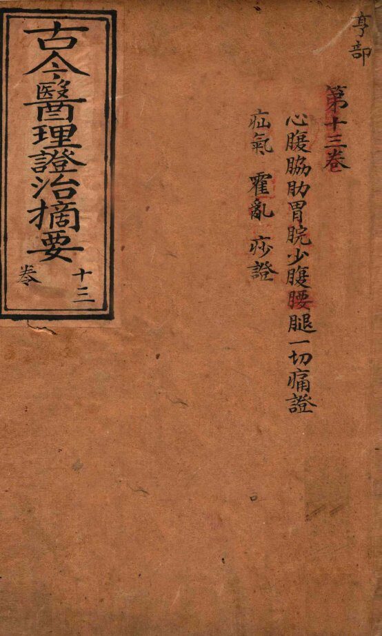 古今医理证治摘要  卷13 封面