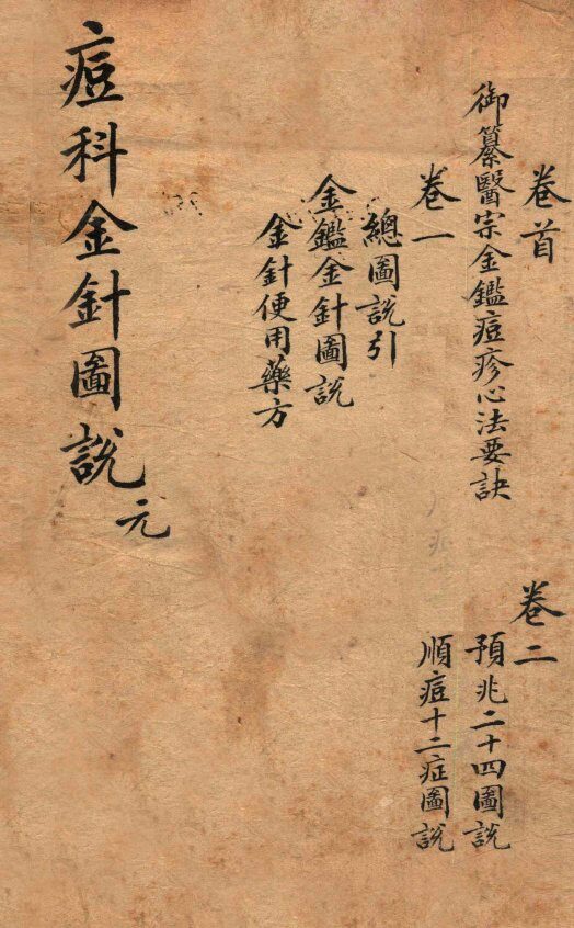 痘科金针图说  卷首—卷二 封面