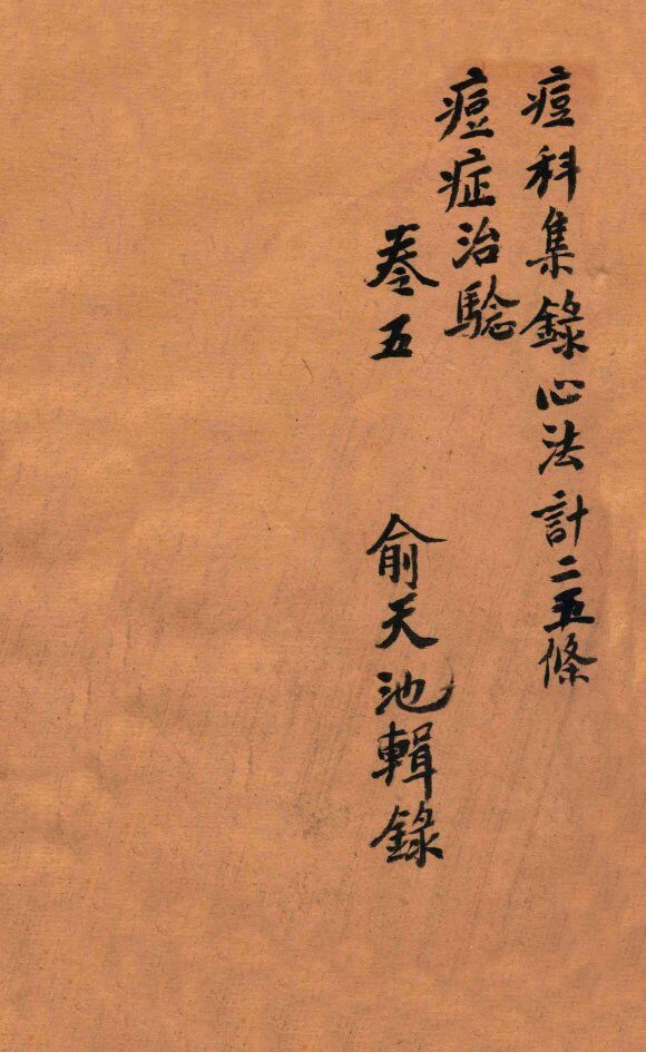 痧痘集解  痘科集录心法  卷5 封面