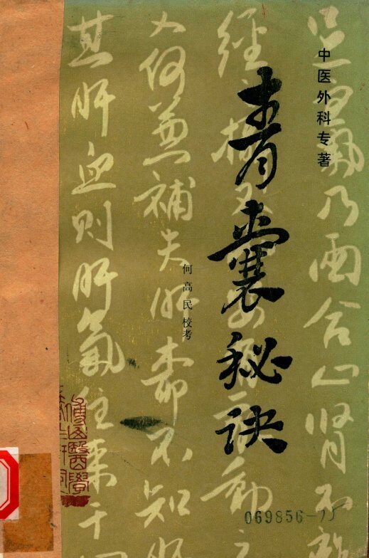 中医外科专著  青囊秘笈 封面
