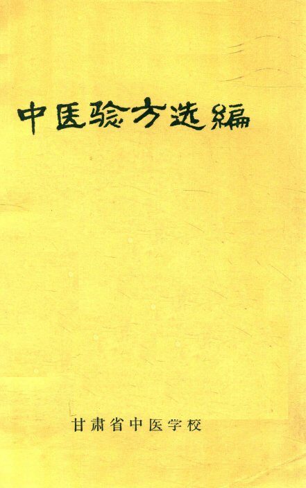 中医验方选编 封面